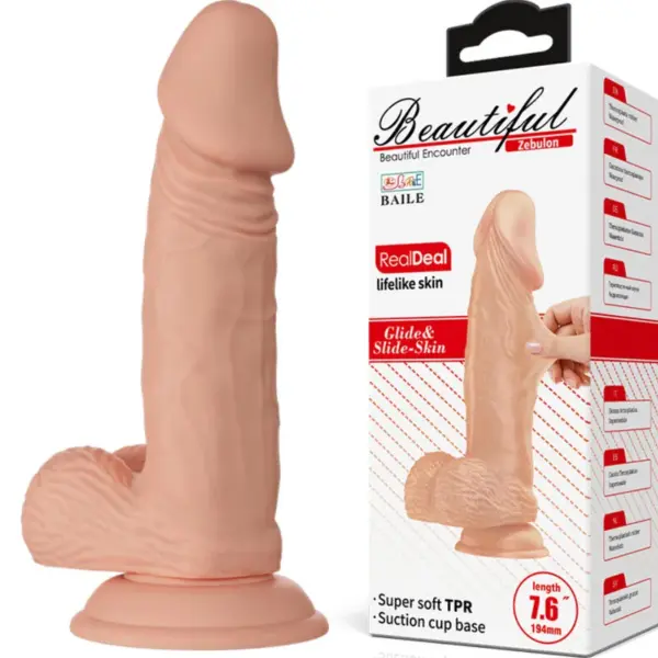 Beautiful Encounter - Dildo Realístico Flexible Zebulon 19.4 cm Natural