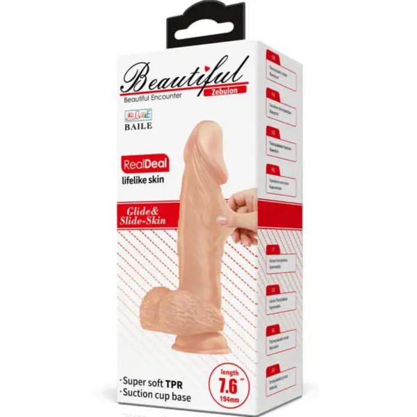 Beautiful Encounter - Dildo Realístico Flexible Zebulon 19.4 cm Natural - Imagen 8