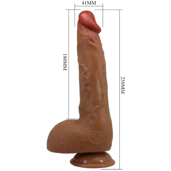 BAILE - BEAUTIFUL WILKS VIBRADOR REALÍSTICO DE 5 CONFIGURACIONES 25 CM MULATO - Imagen 3