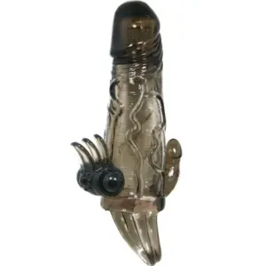 Brave Man - Funda pene anal y clítoris vibrador 16.5 cm negro