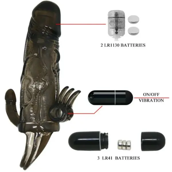 Brave Man - Funda pene anal y clítoris vibrador 16.5 cm negro - Imagen 8