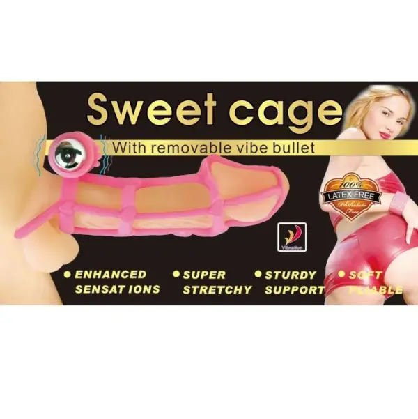 BAILE - Sweet 10 Ritmos: Funda y Anillo Silicona para el Pene Rosa - Imagen 3
