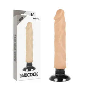 BASECOCK - Vibrador Realístico 2-1 Natural 20 cm -O- 4 cm