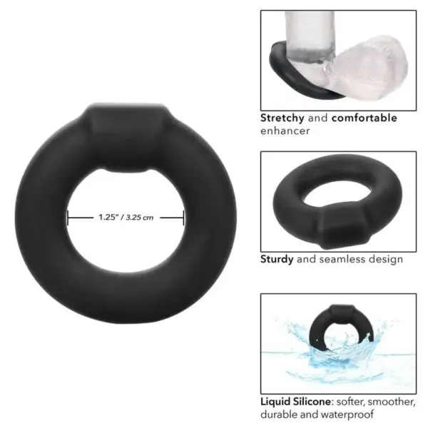 Calexotics - Anillo Óptimo de Silicona Líquida Negra para Placer Superior - Imagen 3