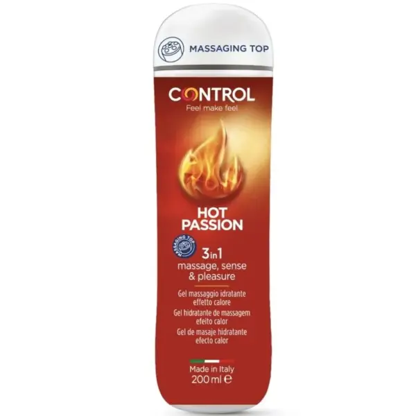 CONTROL - Gel 3 en 1 Hot Passion 200 ML para Masajes y Lubricación