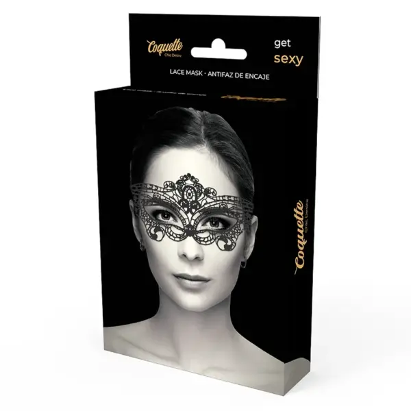 Coquette Chic Desire - Antifaz encaje negro fino para intensificar tus sentidos - Imagen 5