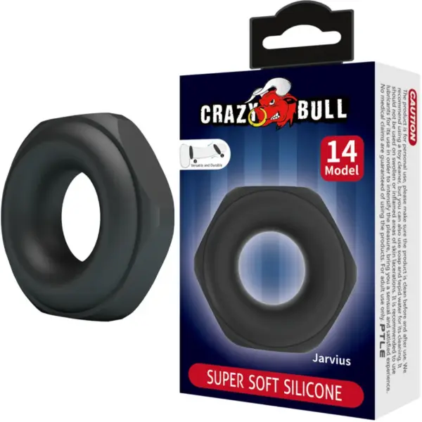 Crazy Bull - Anillo de Silicona Jarvius Modelo 14 para el Placer Masculino