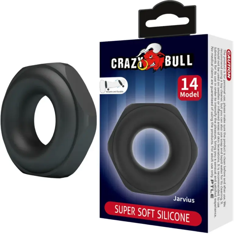 Crazy Bull - Anillo de Silicona Jarvius Modelo 14 para el Placer Masculino