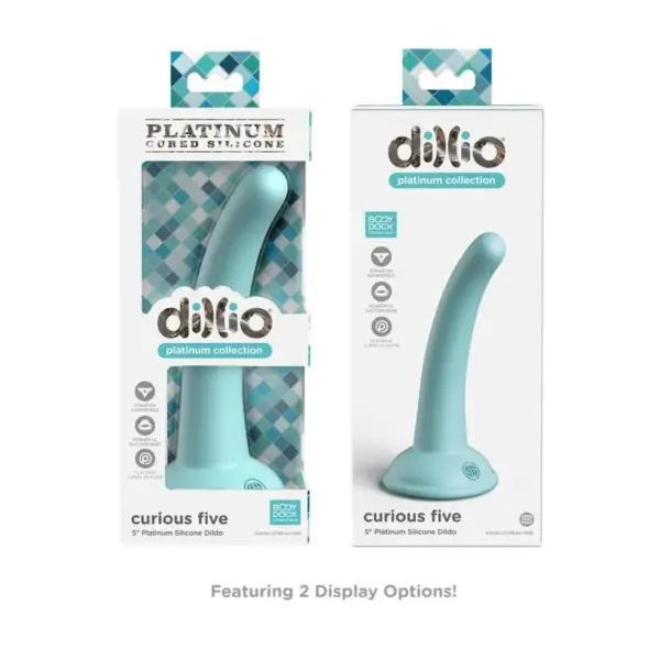 DILLIO - Dildo de silicona curada con platino de 12,7 cm en color verde - Imagen 4