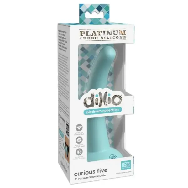 DILLIO - Dildo de silicona curada con platino de 12,7 cm en color verde - Imagen 5