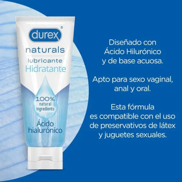 Durex - Naturals Lubricante Hidratante 100 ML: Suavidad Natural para Momentos Íntimos - Imagen 2