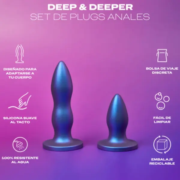 Durex - Toy Set Plug Anal Deep & Deeper para Placer Sin Límites - Imagen 2