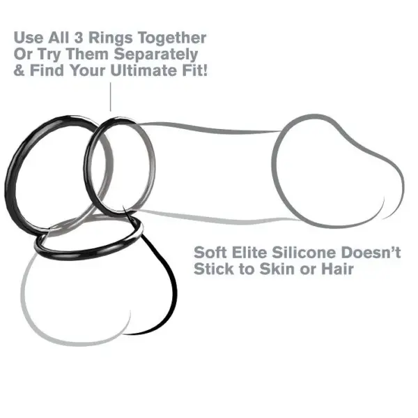 Fantasy C-Ringz - Set Anillas Silicona Stamina para Potenciar tu Placer