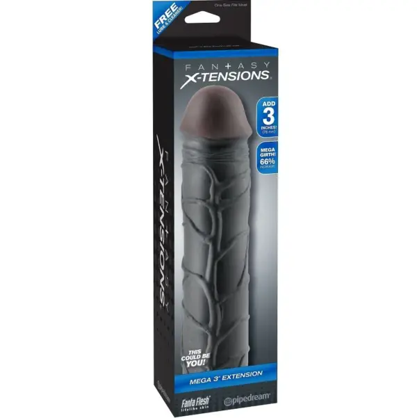 FANTASY X-TENSIONS - Mega 3 Extensión Negro para el Pene