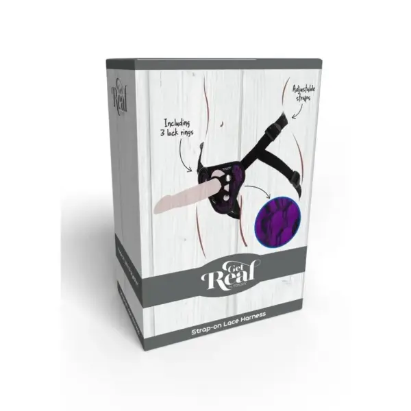 GET REAL - Strap-On Lace Arnés Morado para Juegos de Roles - Imagen 9