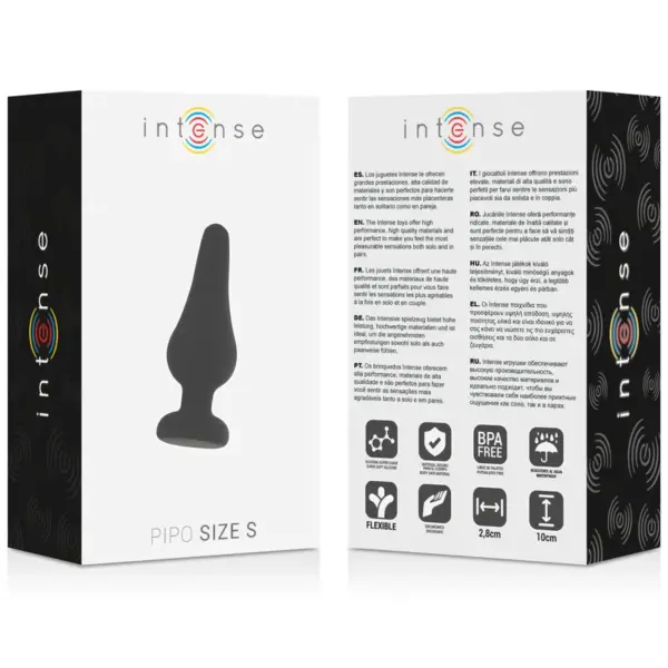 INTENSE - Anal Plug Pipo S Silicona Negro 9.8 cm - Imagen 4