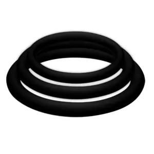 JOYDIVISION POTENZDUO - Plus Pack 3 Anillos para Pene Negro - S, M, L