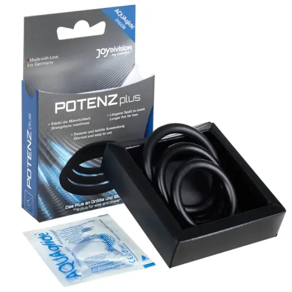 JOYDIVISION POTENZDUO - Plus Pack 3 Anillos para Pene Negro - S, M, L - Imagen 2