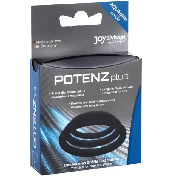 JOYDIVISION POTENZDUO - Plus Pack 3 Anillos para Pene Negro - S, M, L - Imagen 3