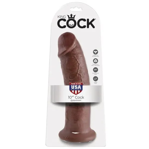 KING COCK - Dildo Marrón de 25.4 cm para Placer Realista