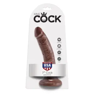 KING COCK - Dildo Color Chocolate 17.8 cm con Ventosa