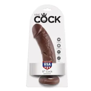 KING COCK - Dildo marrón de 20.3 cm con ventosa
