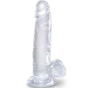 KING COCK - Pene Realístico Transparente con Testículos 15.2 cm