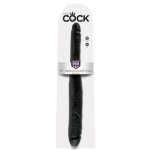 King Cock - Dildo doble negro 40.6 cm para experiencias inolvidables