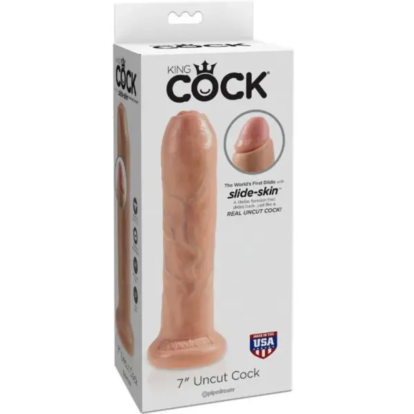 KING COCK - Dildo Realístico Uncut Natural 21 cm - Imagen 4