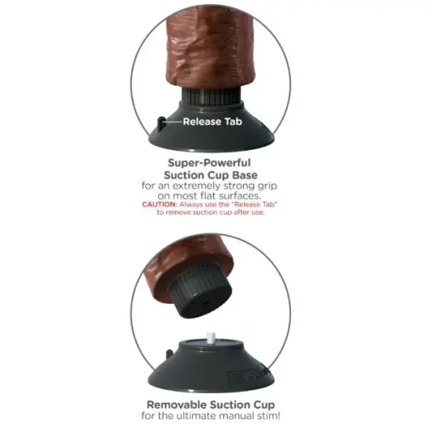 KING COCK - Dildo Vibrador Marrón 17.78 cm Realista - Imagen 4