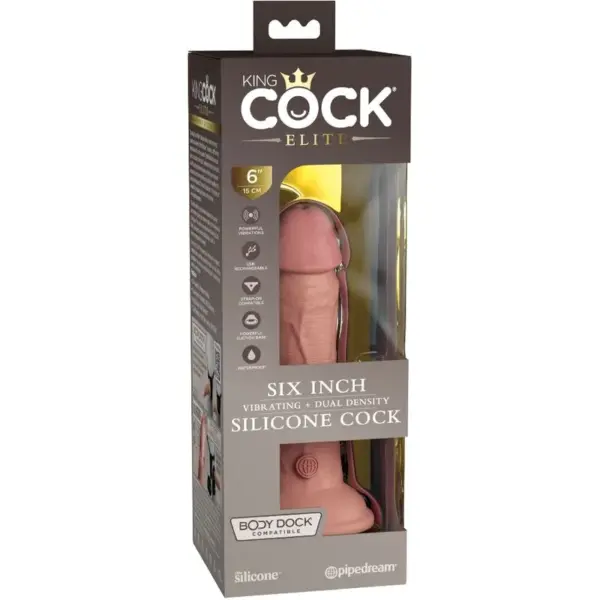 King Cock - Dildo realístico vibrador de silicona 15.2 cm - Imagen 6