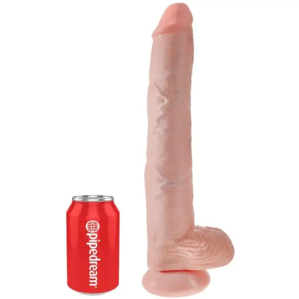 KING COCK - Pene con testículos 35.6 cm color natural - Imagen 3