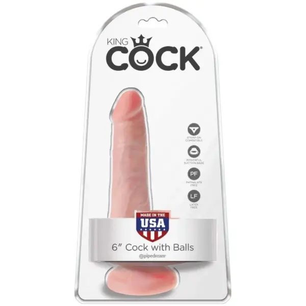 KING COCK - Pene Realístico con Testículos 13.5 cm Natural - Imagen 6