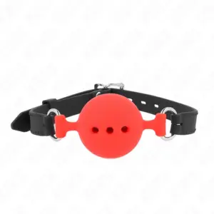 KINK - Mordaza con bola de silicona roja ajustable 55x2cm