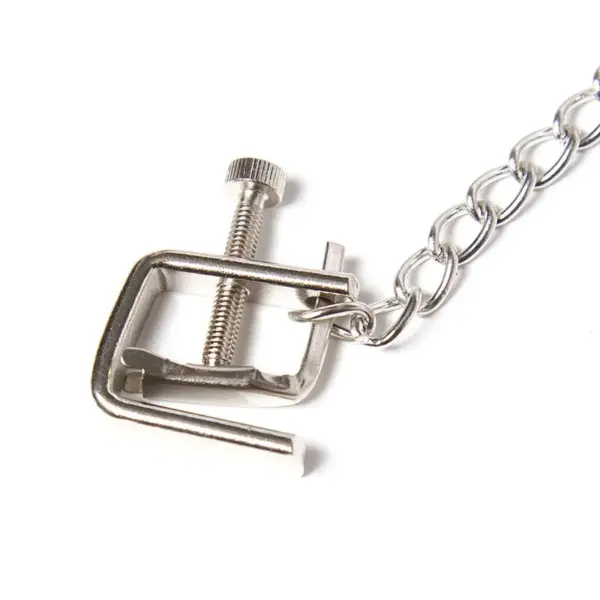 OHMAMA FETISH - Pinzas metálicas tornillo con cadena para juegos eróticos - Imagen 2