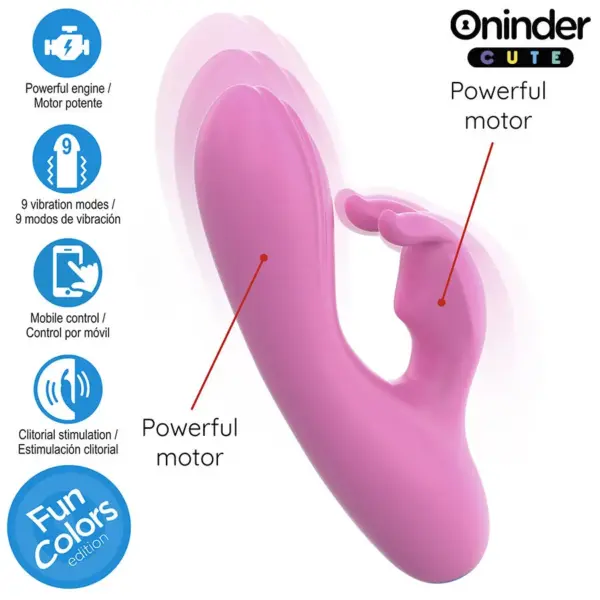 ONINDER CUTE - Vibrador Rabbit con Estimulador Clitoriano y App Gratuita - Imagen 5