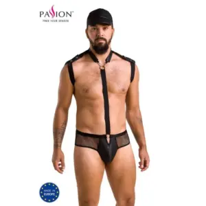 PASSION - 038 SET JOHN NEGRO S/M - Lencería Erótica para Innovar