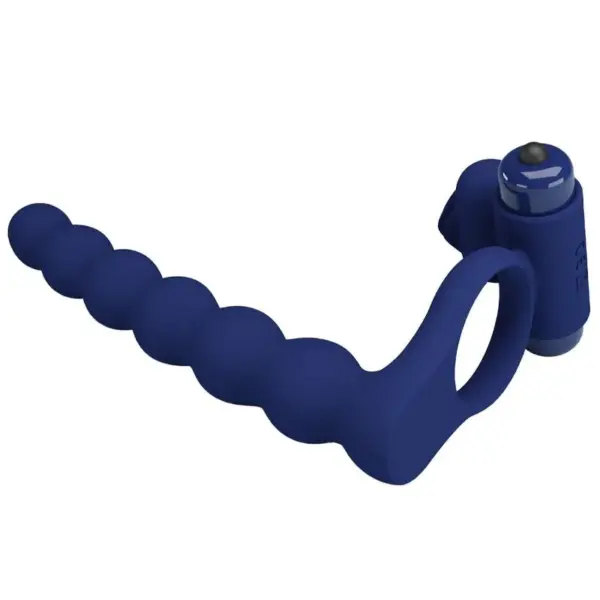 Pretty Love - Anillo vibrador con plug azul - Imagen 3