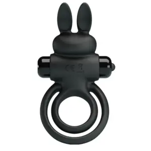 Pretty Love - Anillo vibrador III Conejo para pene negro