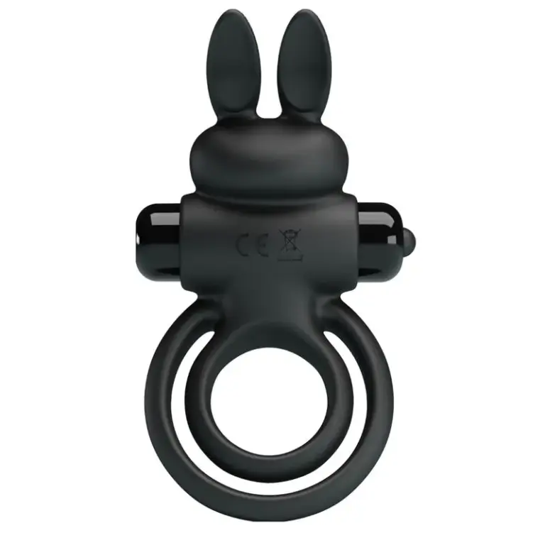 Pretty Love - Anillo vibrador III Conejo para pene negro