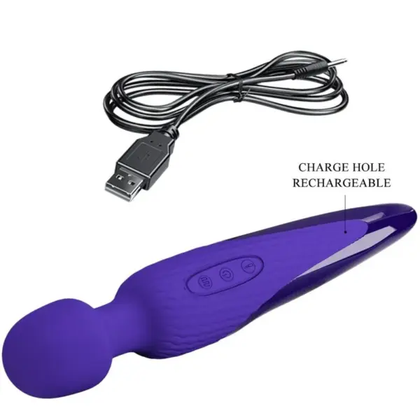 Pretty Love - Vibrador Wand Efecto Calor Violeta - Imagen 5