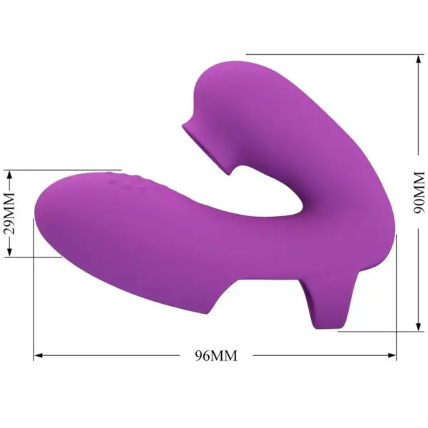Pretty Love - Vibrador de dedo con estimulador clítoris morado - Imagen 4
