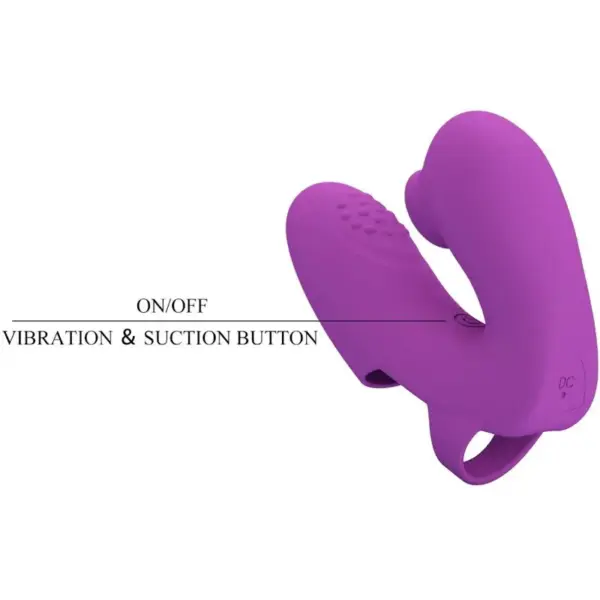 Pretty Love - Vibrador de dedo con estimulador clítoris morado - Imagen 5