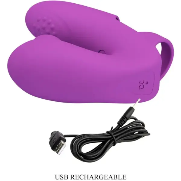 Pretty Love - Vibrador de dedo con estimulador clítoris morado - Imagen 6