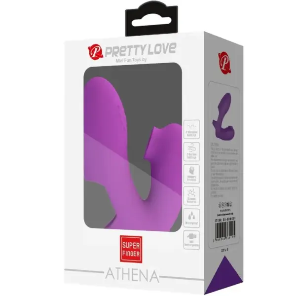 Pretty Love - Vibrador de dedo con estimulador clítoris morado - Imagen 7