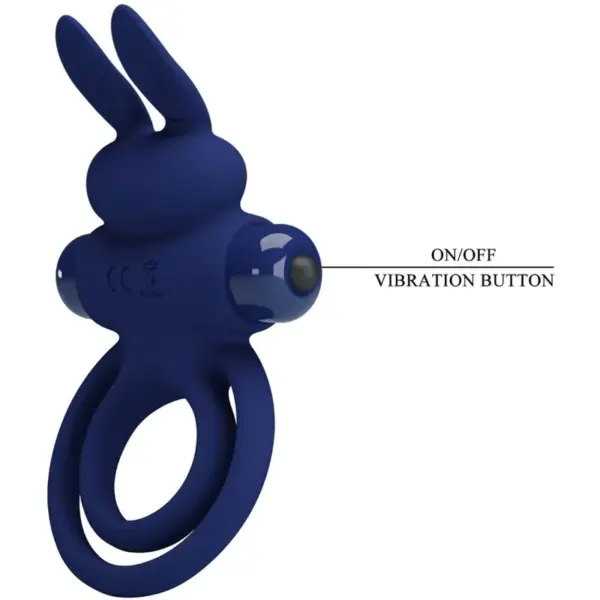 Pretty Love - Anillo vibrador rabbit azul para el placer compartido - Imagen 7