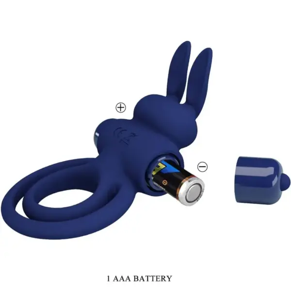 Pretty Love - Anillo vibrador rabbit azul para el placer compartido - Imagen 8