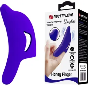 Pretty Love - Delfini Poderoso Estimulador de Dedo Azul Oscuro