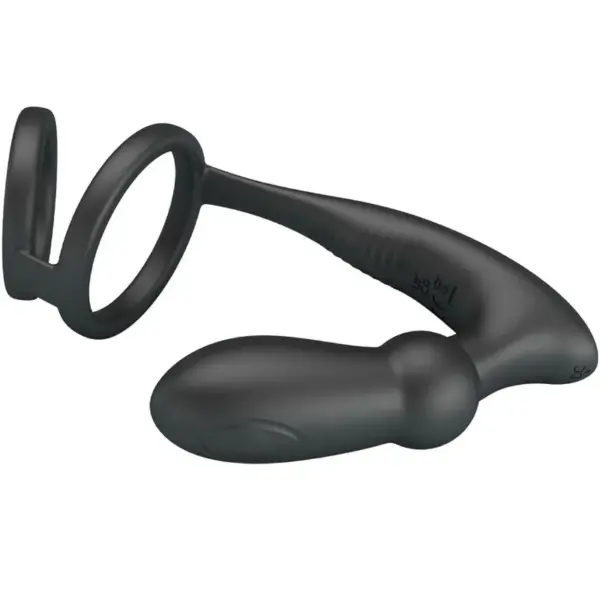 Pretty Love - Anillo pene y plug anal con vibraciones negras - Imagen 3