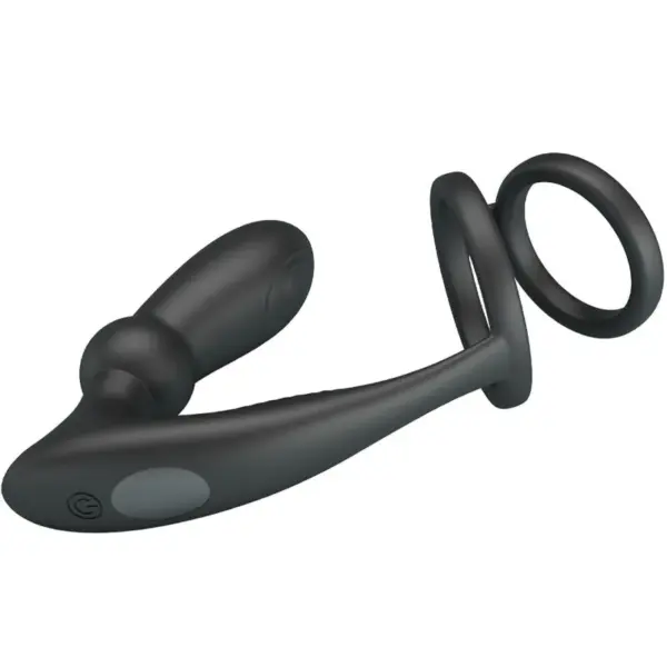 Pretty Love - Anillo pene y plug anal con vibraciones negras - Imagen 4